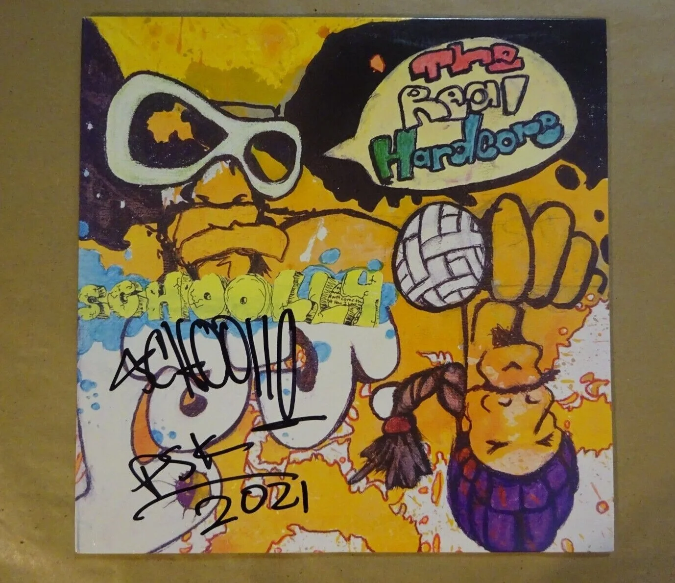 Autographed SCHOOLLY D Signed THE REAL HARDCORE Vinyl Album BECKETT BAS COA, изображение 2