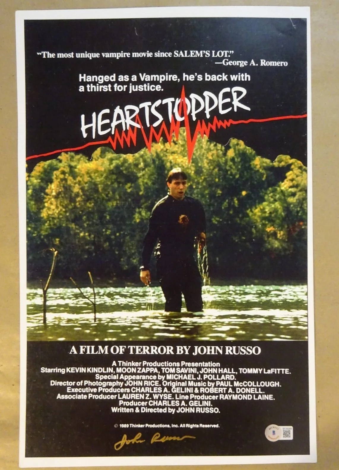 John Russo — Signed JOHN RUSSO Autographed HEARTSTOPPER 11"x17" Photo Beckett BAS COA