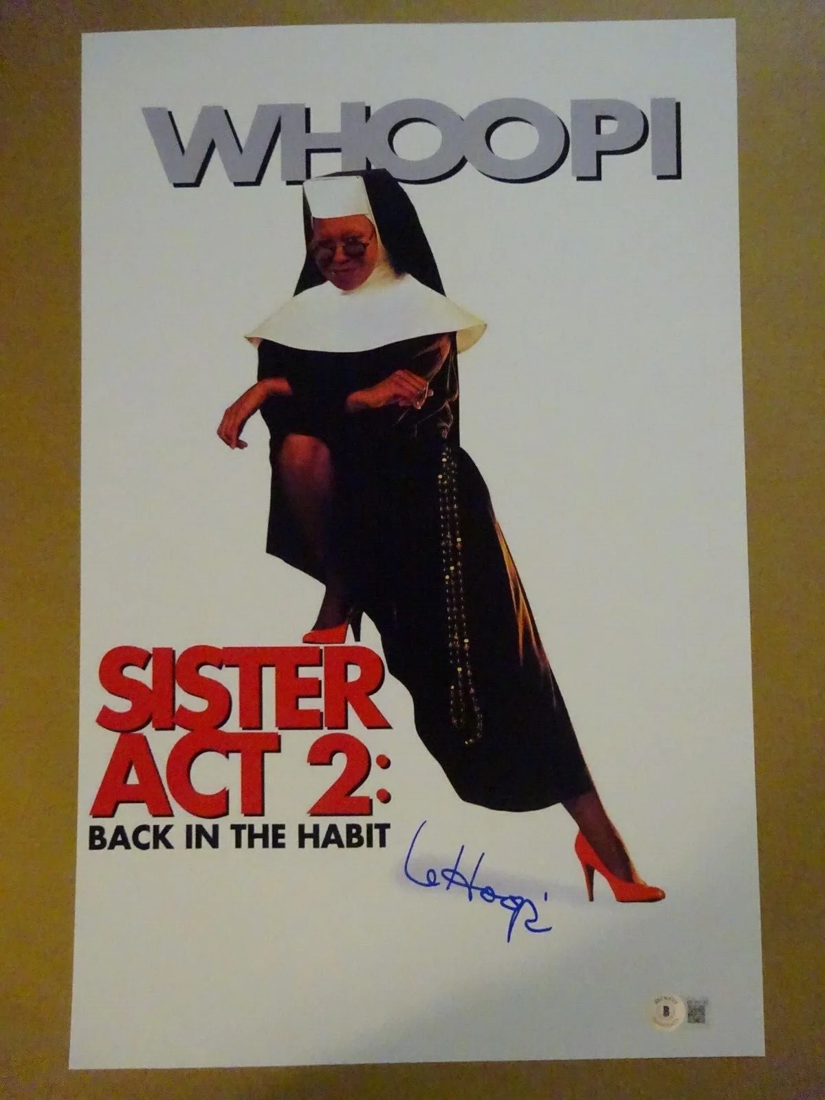 Whoopi Goldberg — Signed WHOOPI GOLDBERG Autographed SISTER ACT 2 11"x17" Photo Beckett BAS COA