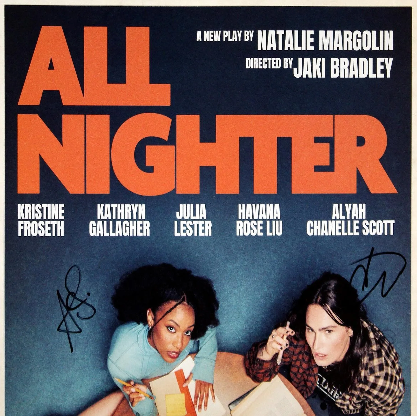 ALL NIGHTER Off-Broadway Cast Alyah Chanelle Scott Signed Poster, image 2