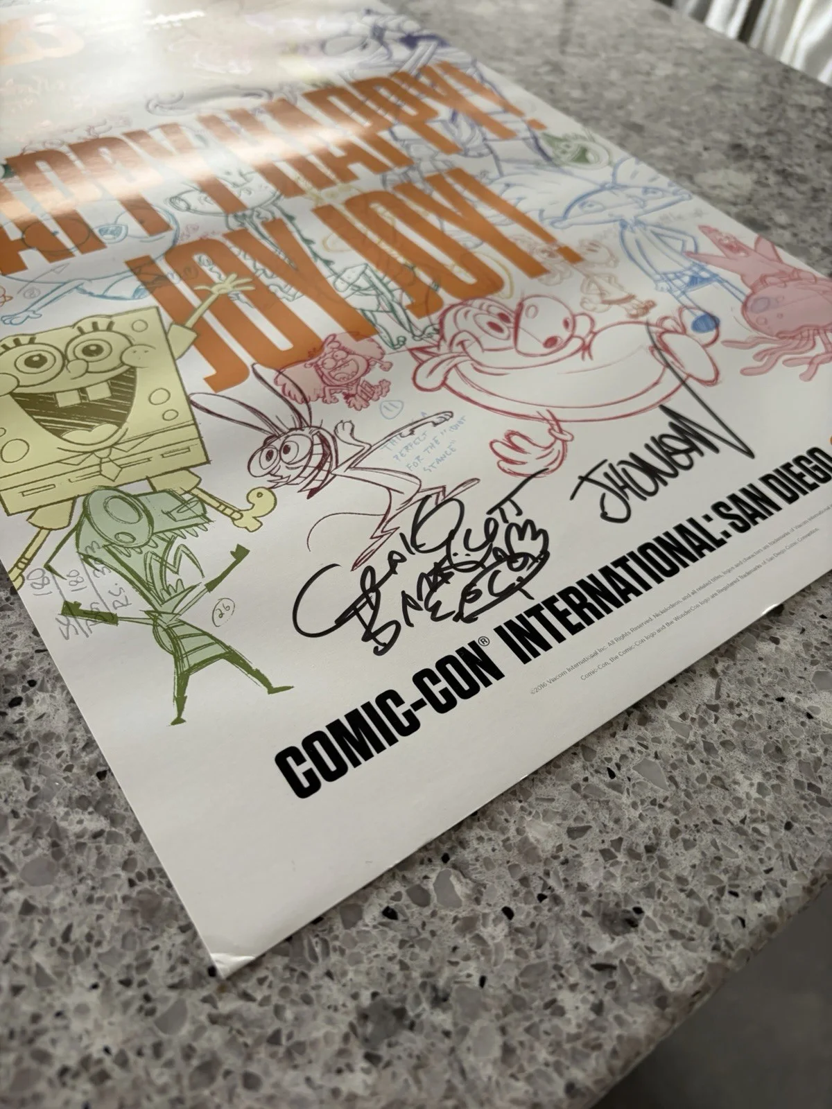 Nickelodeon Autograph Poster SDCC 2016 Butch Hartman Bartlett Klasky Vasquez, image 3