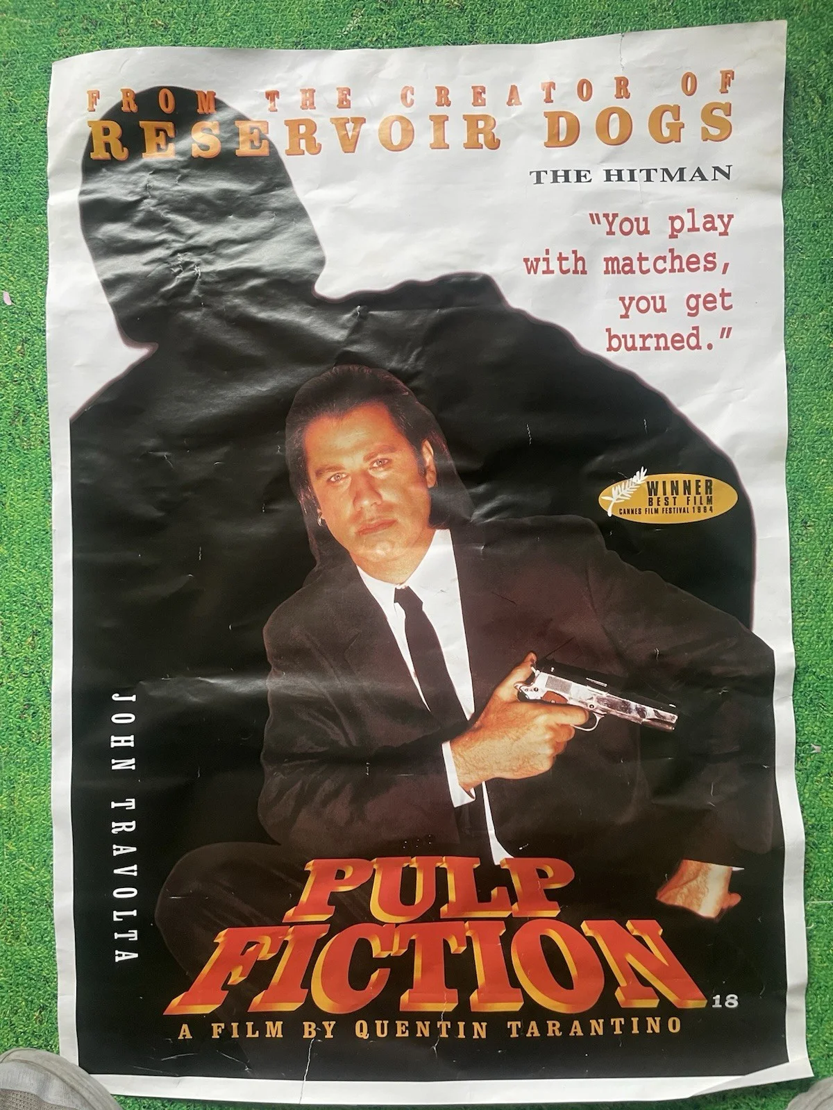 1994 Pulp Fiction ORIGINAL ONE SHEET MOVIE POSTER CANNES FILM FESTIVAL 1994, изображение 2