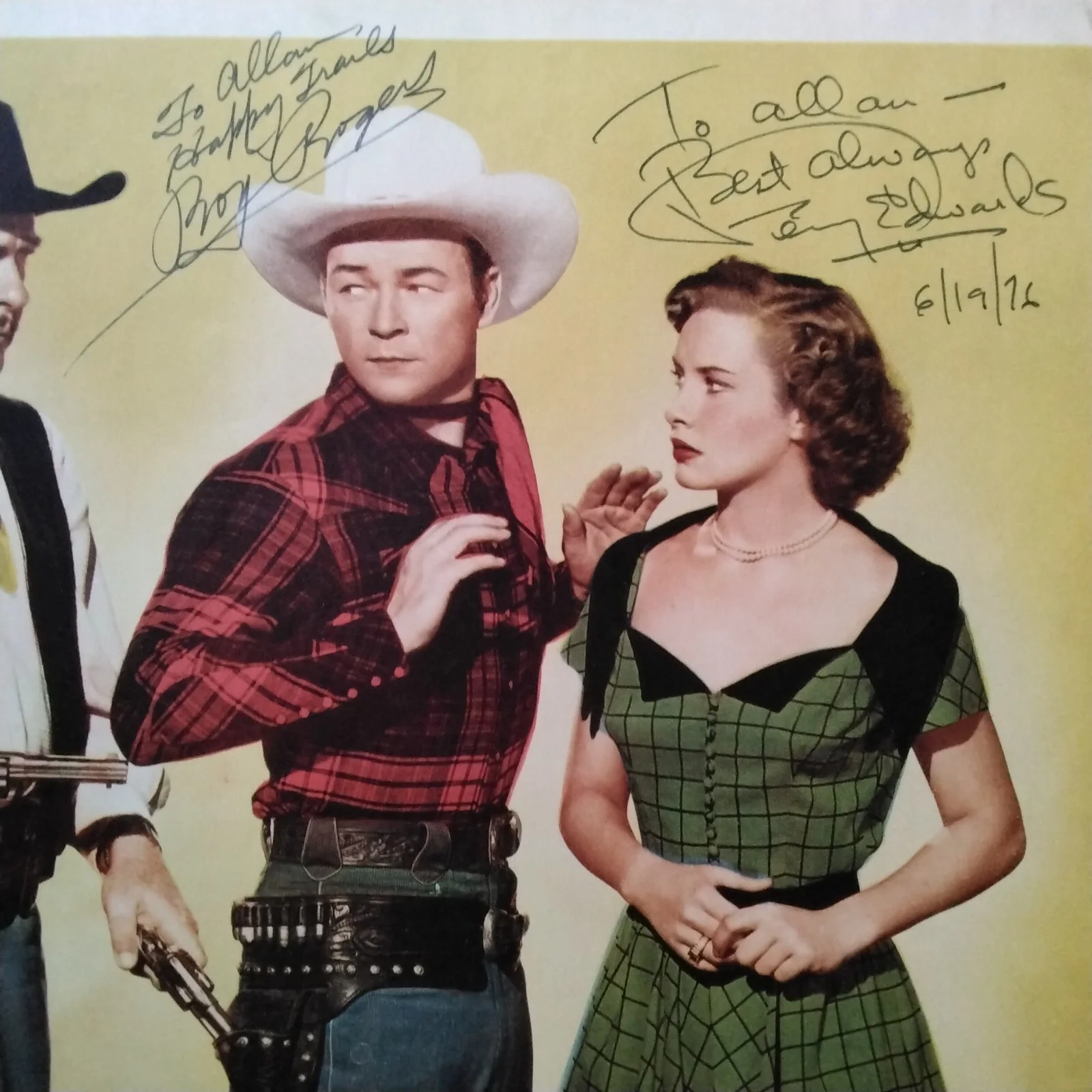 Roy Rogers & Penny Edwards SIGNED 1951 Lobby Card Spoilers of The Plains, изображение 2