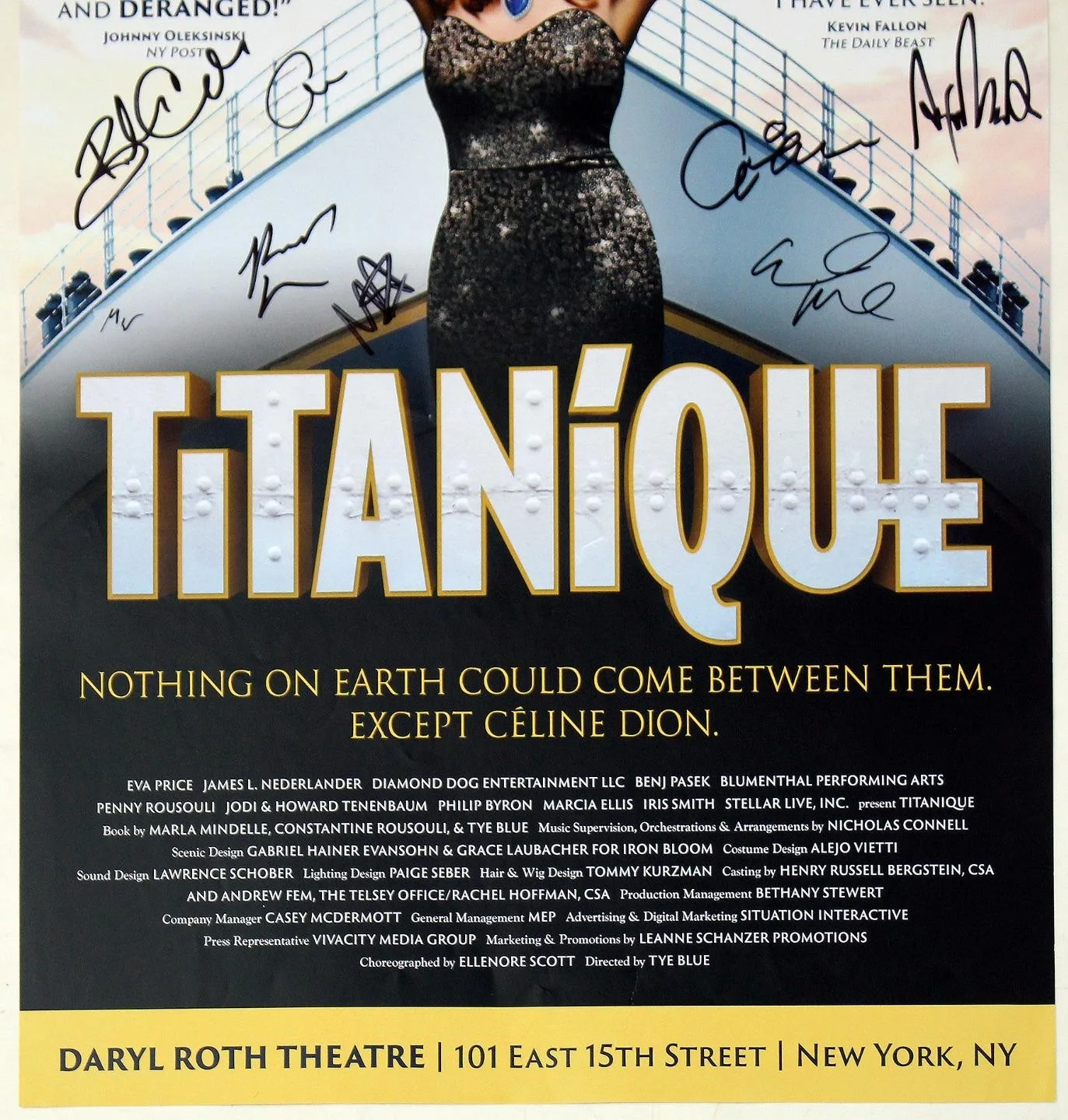 TITANIQUE Off-Broadway 2024 Cast Nicole Parker Signed Poster, image 4