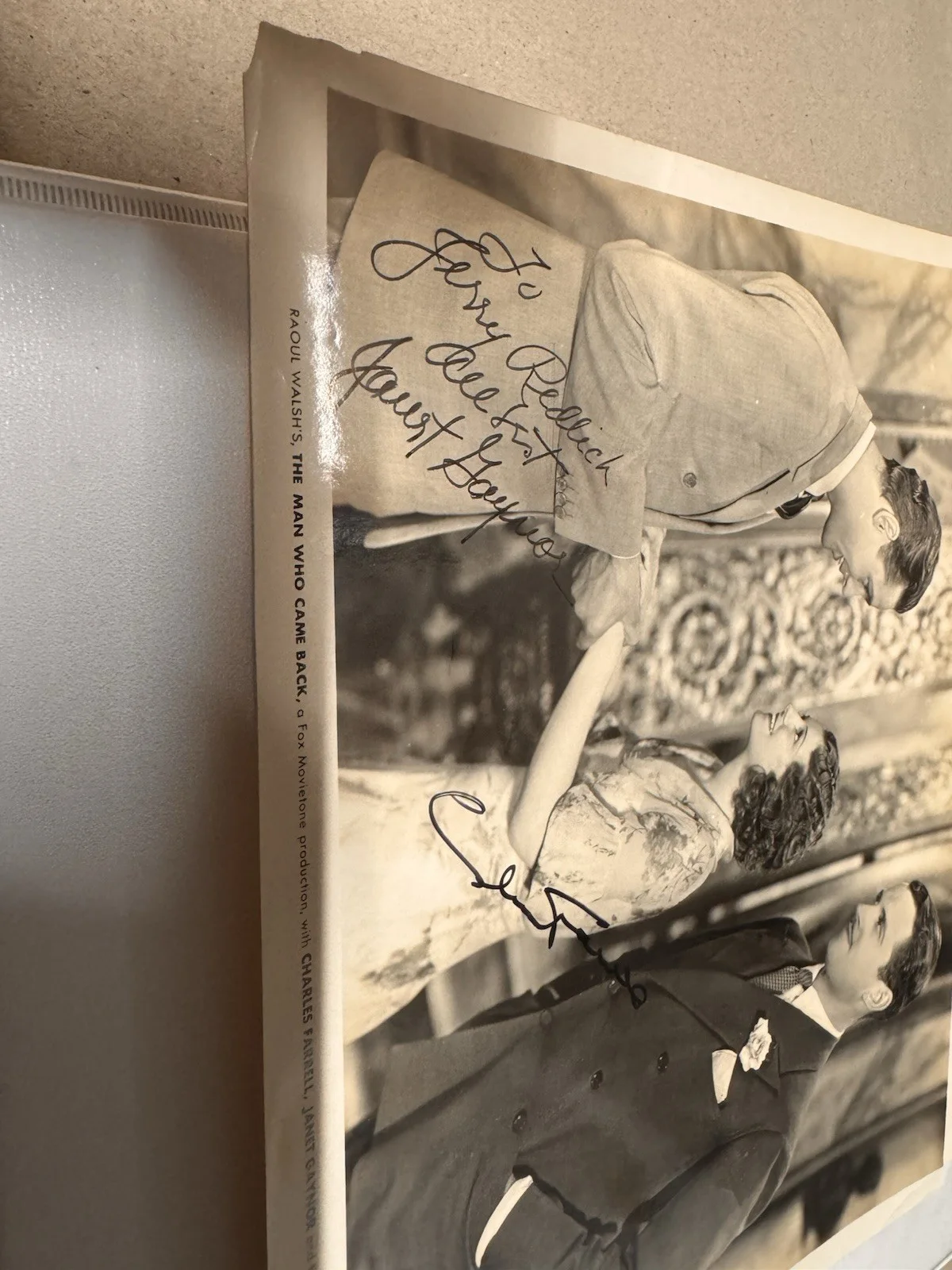 The Man Who Came Back Signed Care Photo Charles Ferrell And Janey Gaynor, изображение 2