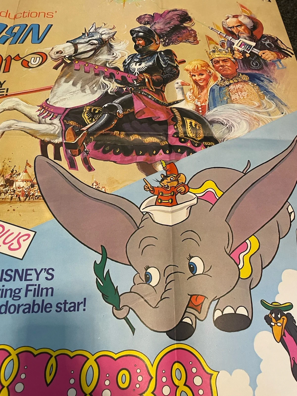 The Spaceman & King Arthur / Dumbo 1979 Original Uk Quad Poster 40x30 Folded, image 2