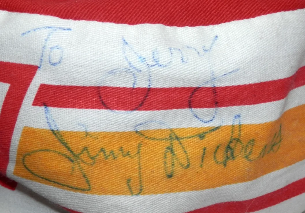 Tammy Wynette & Jimmy Dickens Signed STROH'S Beer Painters Cap Autograph Vintage, image 4