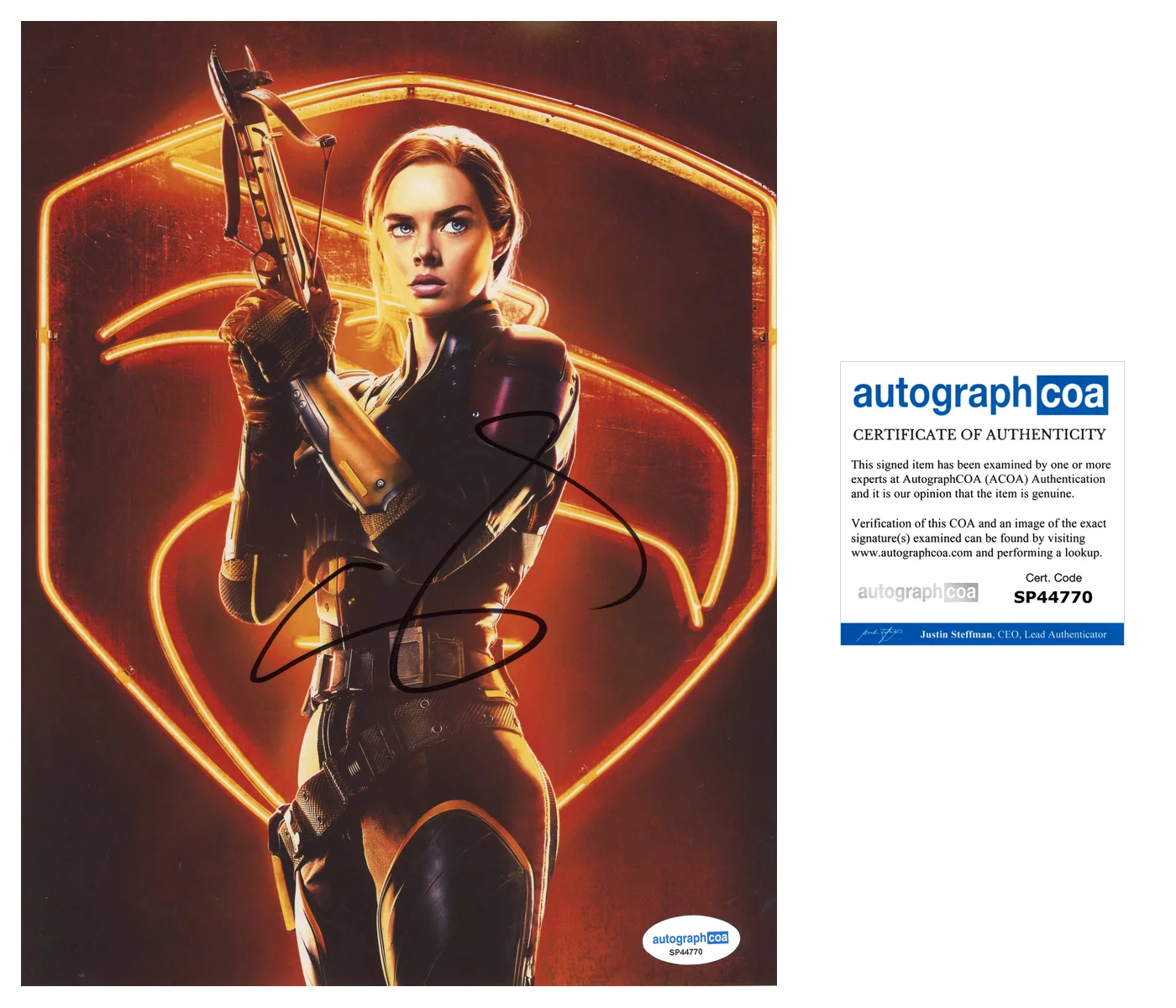 SAMARA WEAVING — Samara Weaving signed "SNAKE EYES GI JOE" 8x10 Photo READY OR NOT 2 Hot ACOA COA