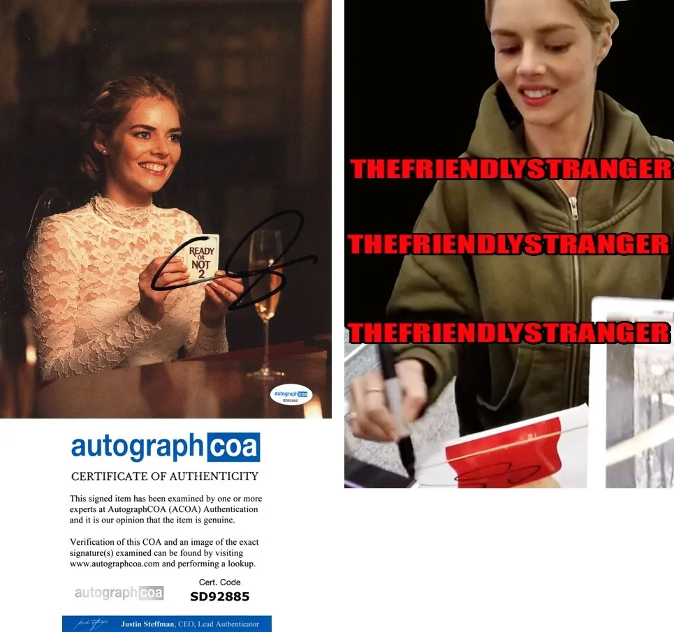 SAMARA WEAVING — Samara Weaving signed "READY OR NOT 2" 8x10 Photo c PROOF Hot Sexy ACOA COA