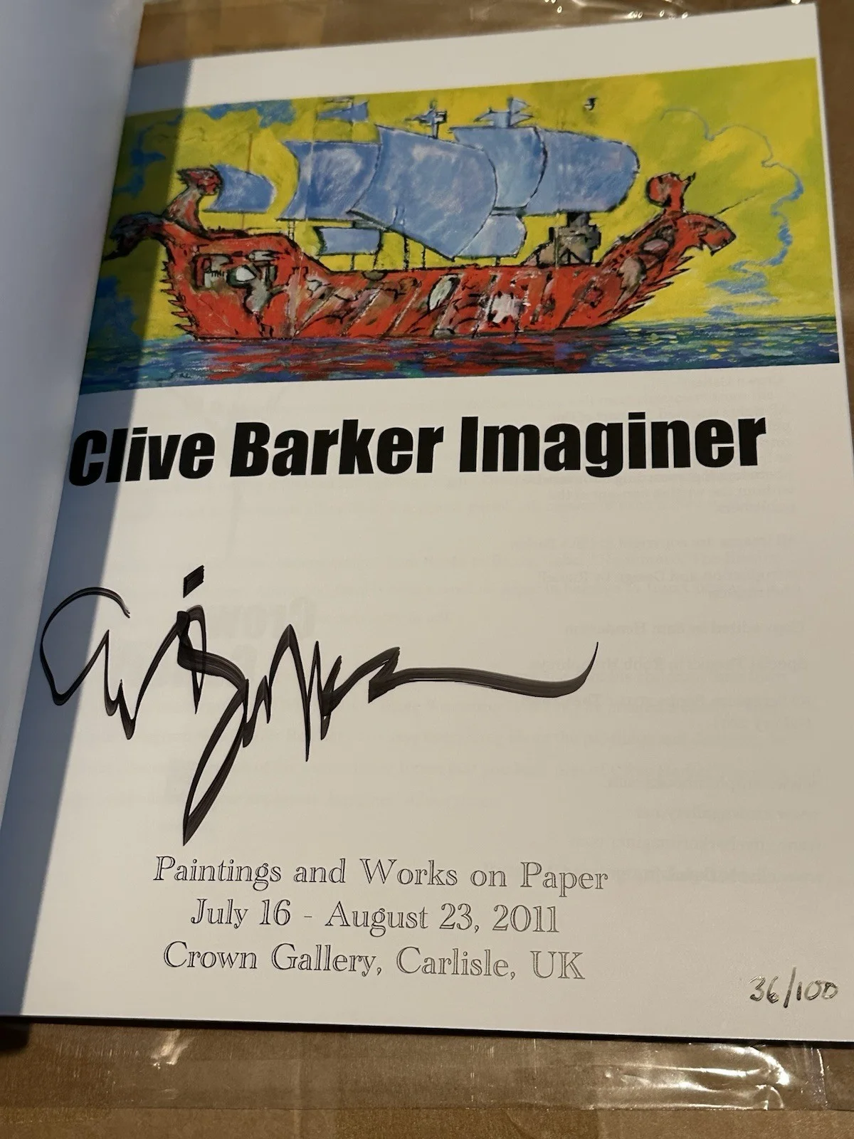 Clive Barker Signed & Numbered Ltd To 100 Imaginer Art Catalogue, image 2