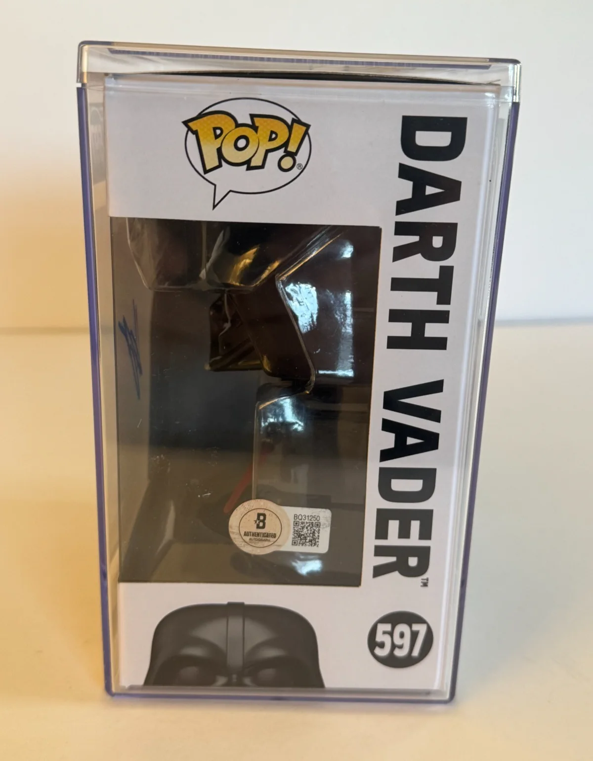 Hayden Christensen — Hayden Christensen Signed Star Wars #597 Darth Vader Funko Pop Beckett COA, изображение 2