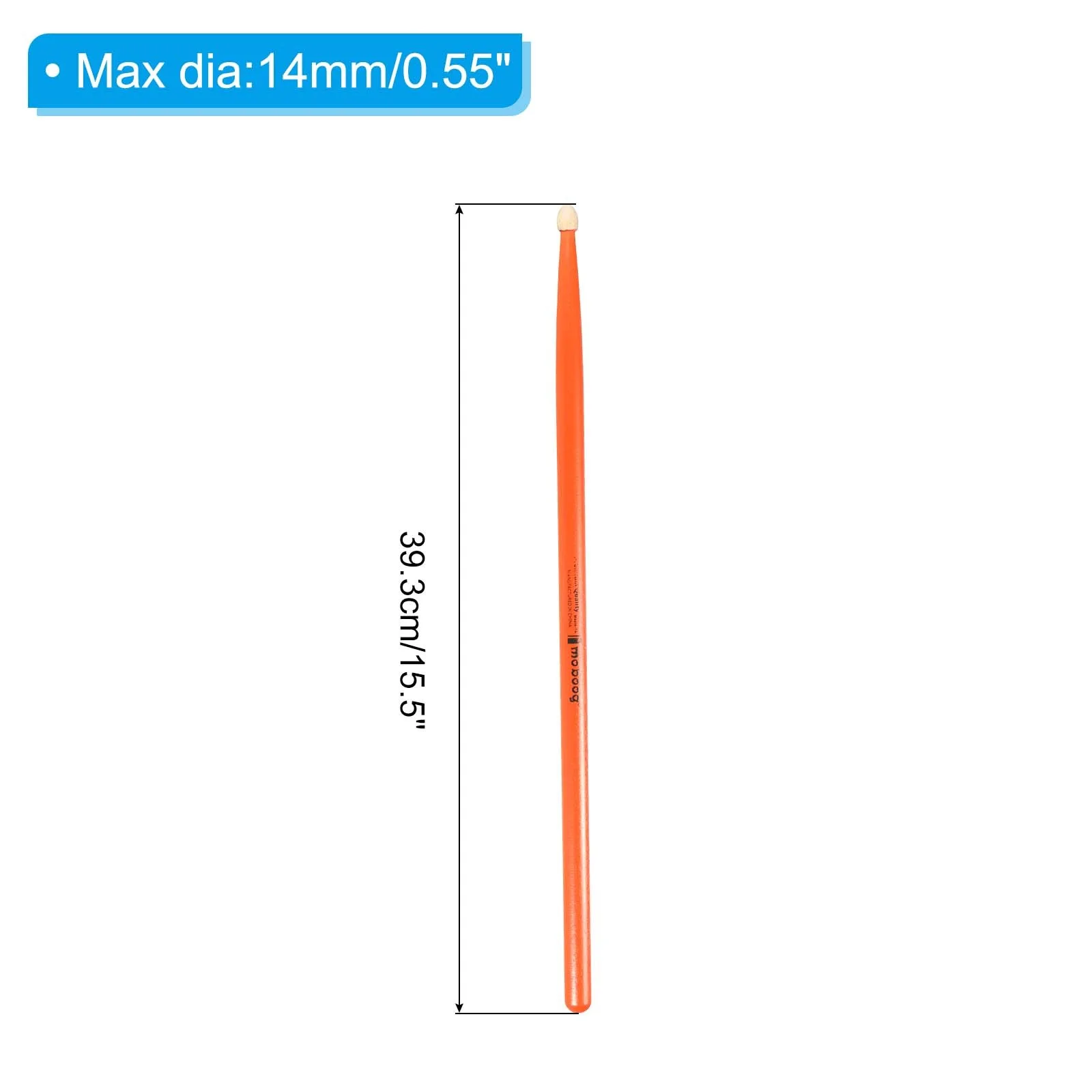 Maple Wood Drumstick Anti Slip Drum Stick 7A Orange 1 Pair for Drumming Musical, изображение 2