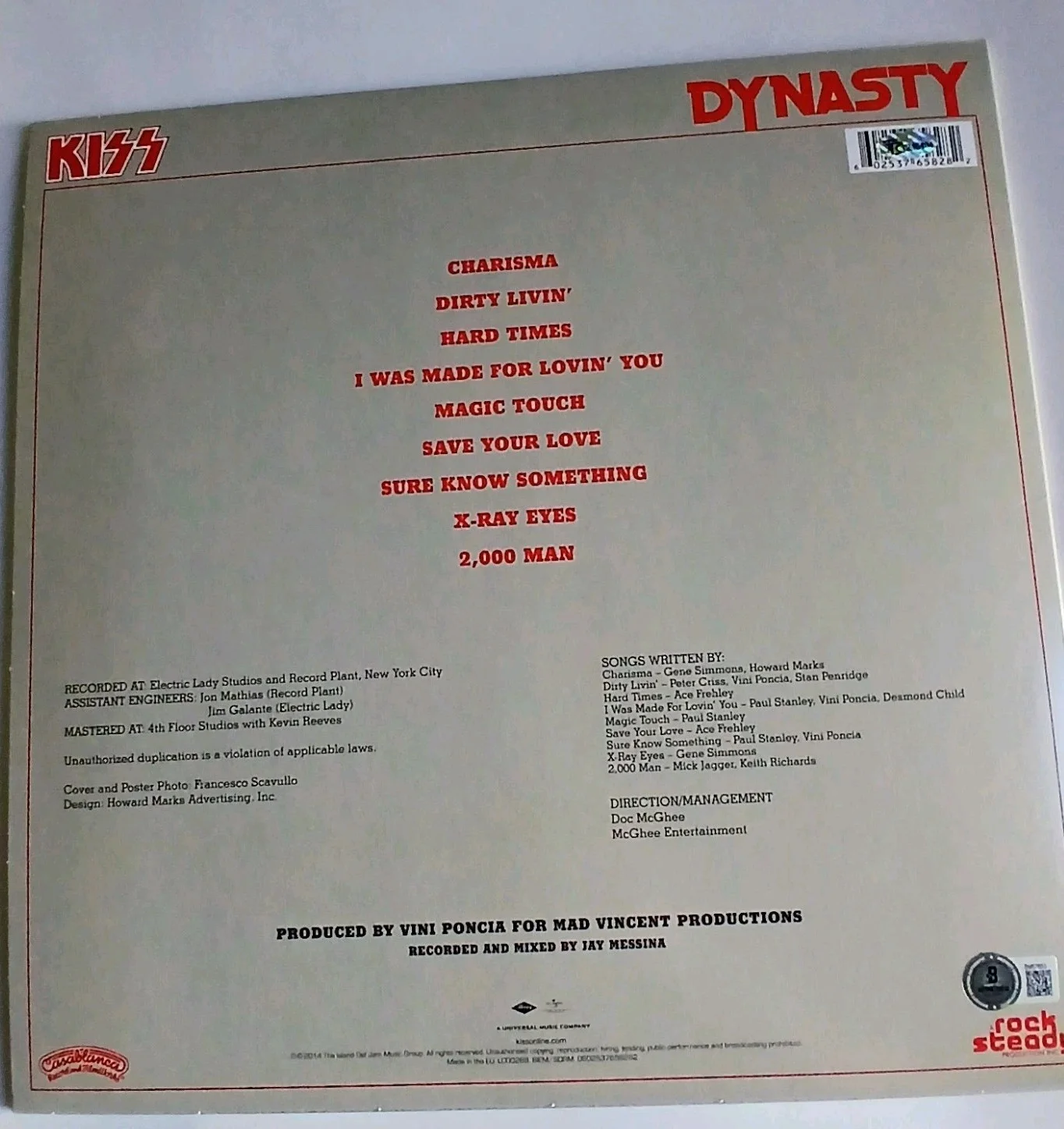Ace Frehley KISS Dynasty Signed Autographed Album Vinyl LP COA Beckett Framed, изображение 3