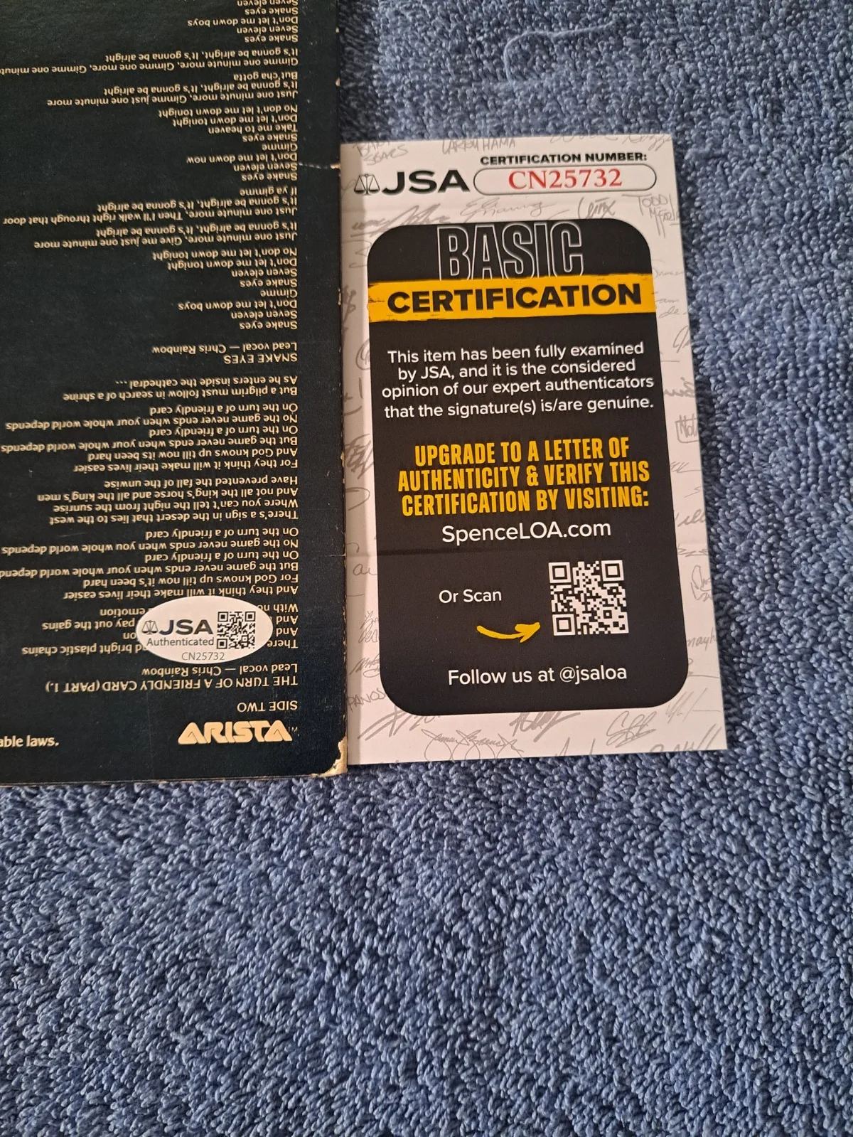 ALAN PARSONS PROJECT - THE TURN OF A FRIENDLY CARD SIGNED VINYL LP JSA COA, изображение 4