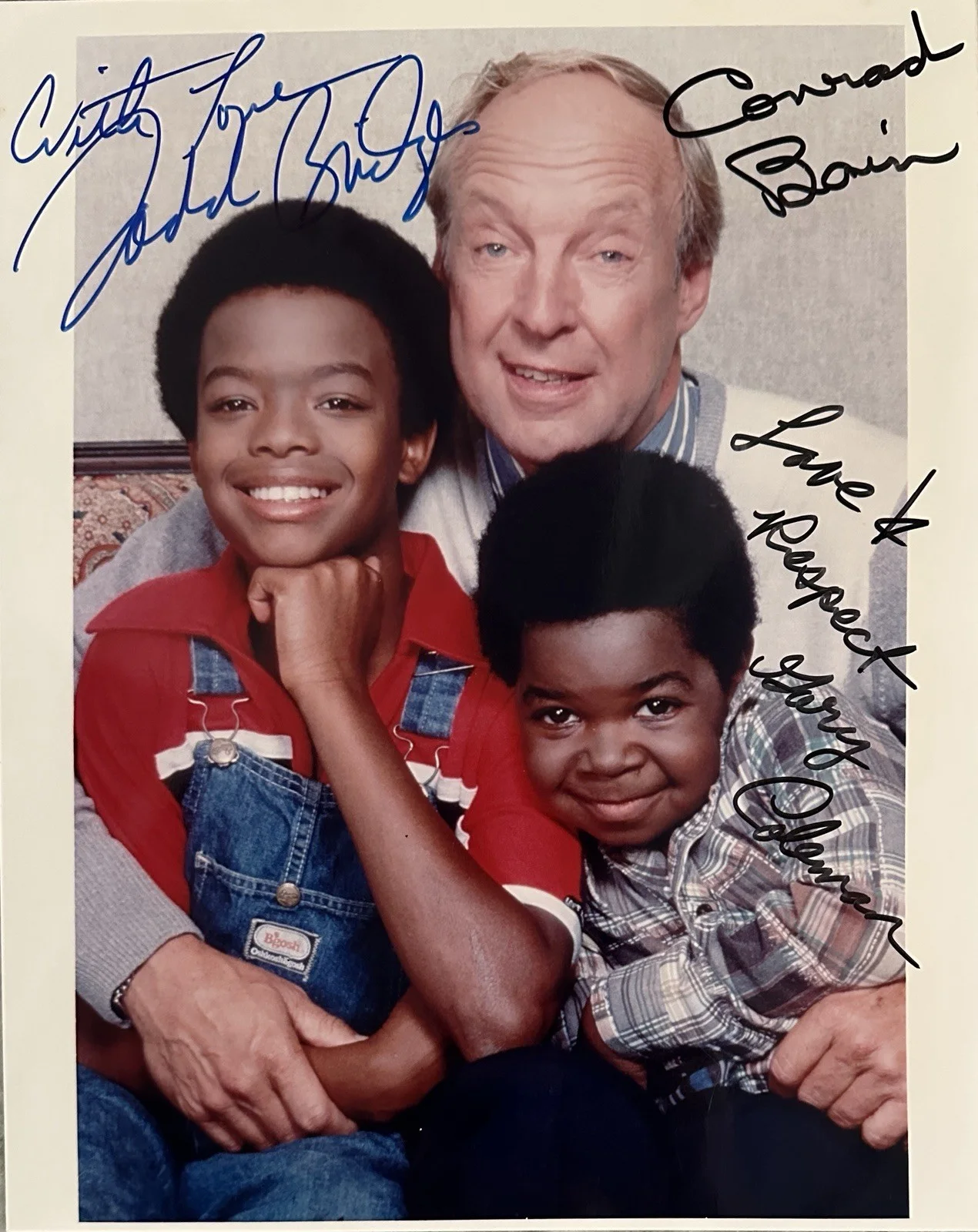 Gary Coleman, Todd Bridges, Conrad Bain — DIFFERENT STROKES 8x10 Photo Signed By 3: COLEMAN (d), BRIDGES, BAIN (d)..COA