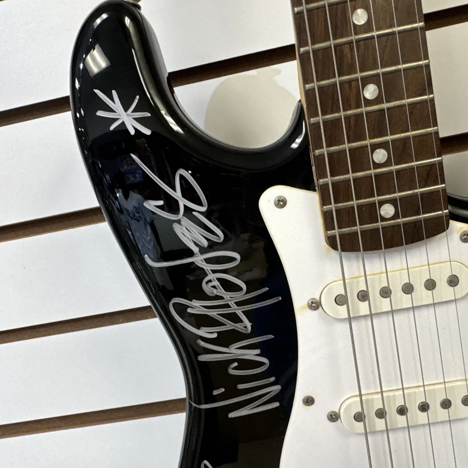 Squire Strat Electric Guitar Signed By Duran Duran. JSA Authenticated READ, image 2