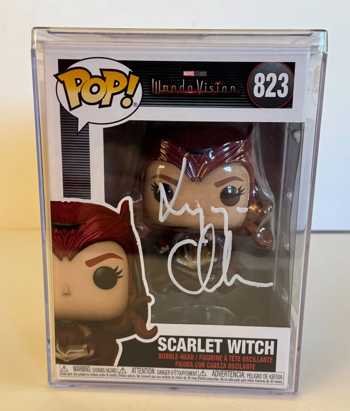 Elizabeth Olsen — Elizabeth Olsen Signed Scarlet Witch Wandavision Funko 823 Beckett COA