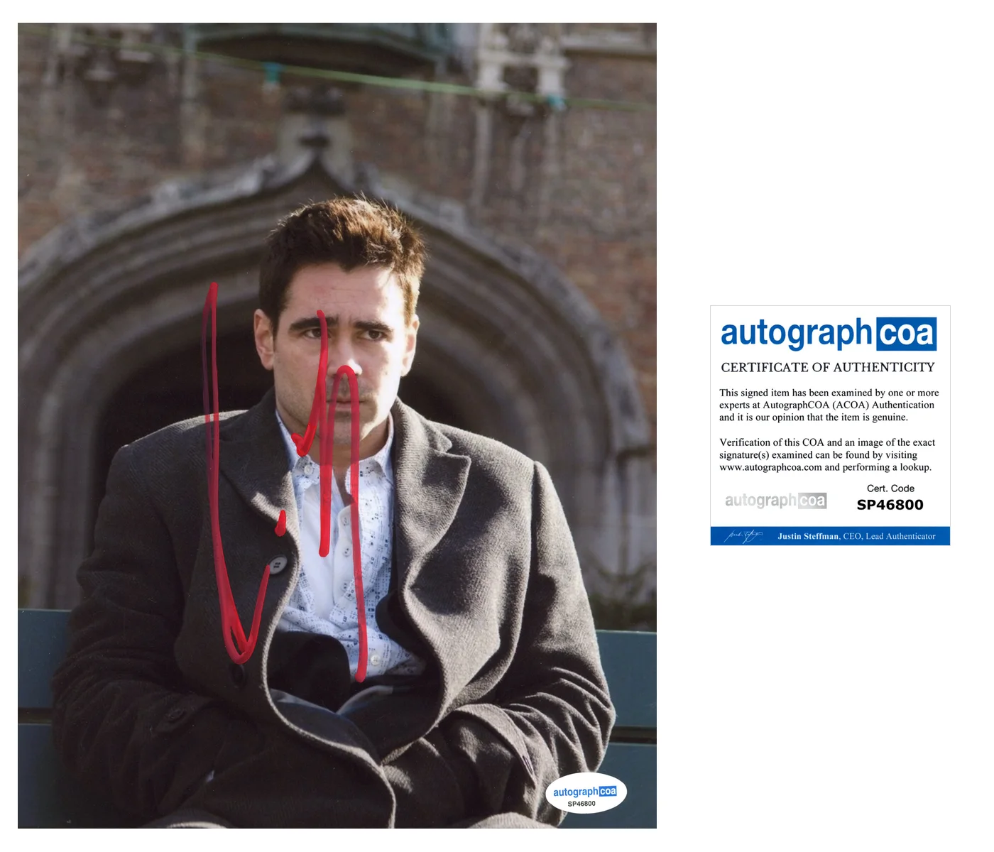 Colin Farrell In Bruges Autographed Signed 8x10 Photo ACOA, изображение 2