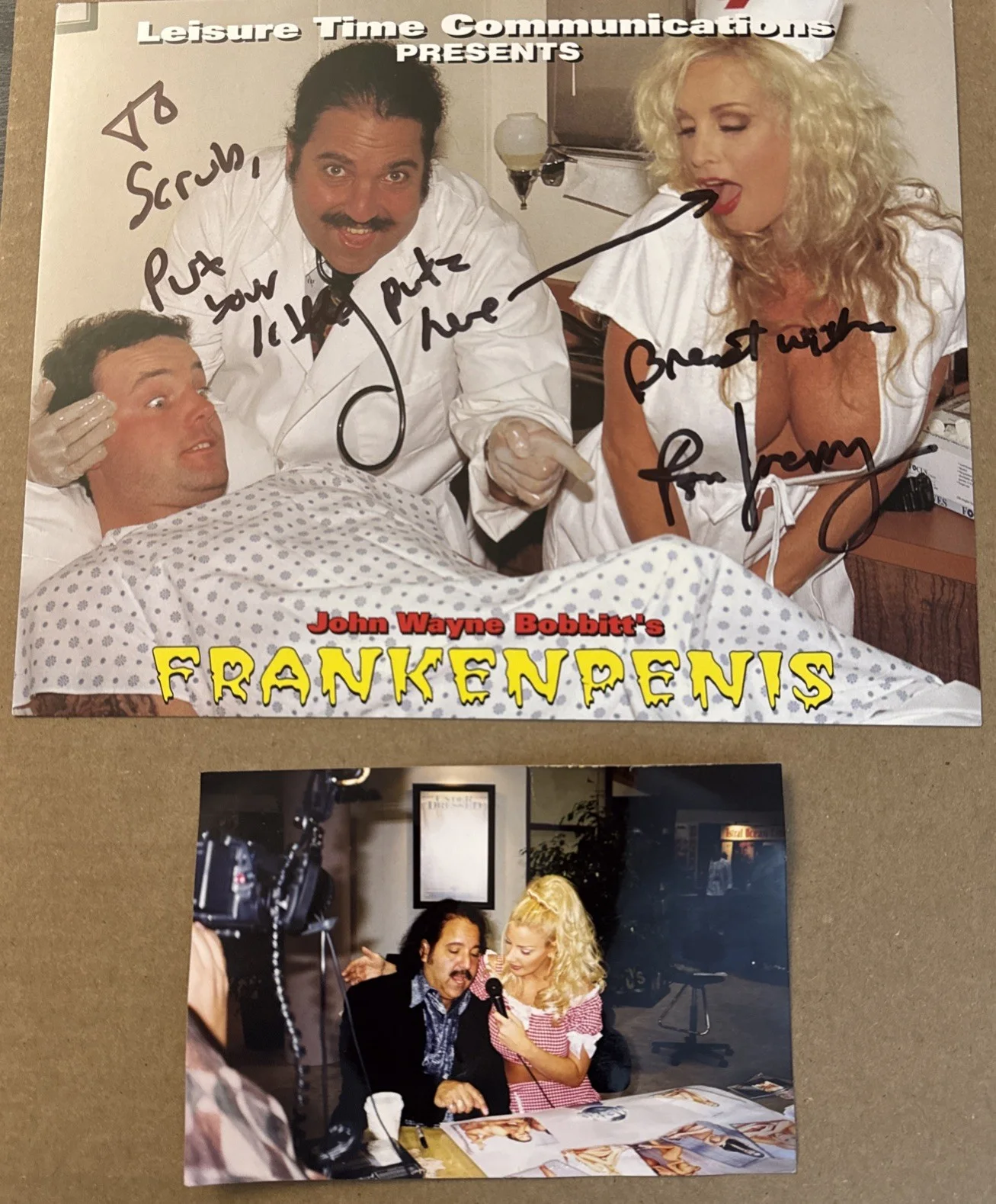 Ron Jeremy, John Wayne Bobbitt — Signed 8x10 Promo Photo Lot Ron Jeremy John Wayne Bobbitt Drawing Vintage, изображение 2