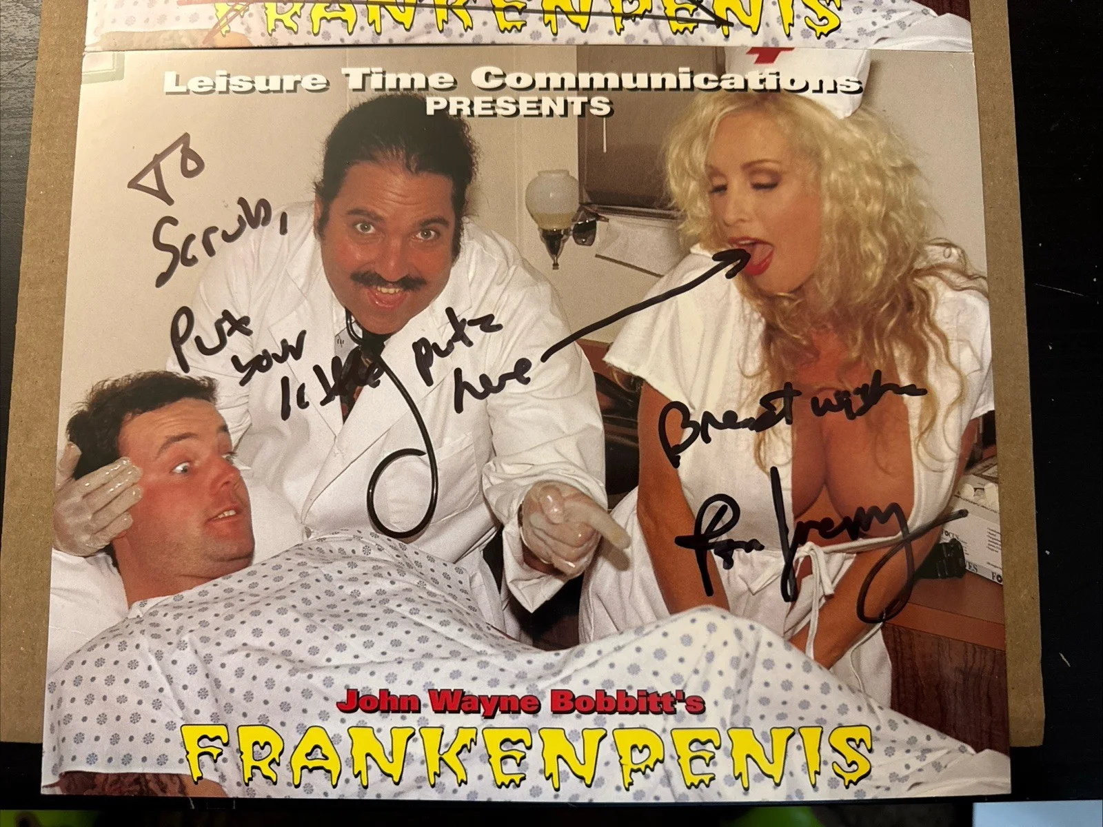 Ron Jeremy, John Wayne Bobbitt — Signed 8x10 Promo Photo Lot Ron Jeremy John Wayne Bobbitt Drawing Vintage, изображение 3