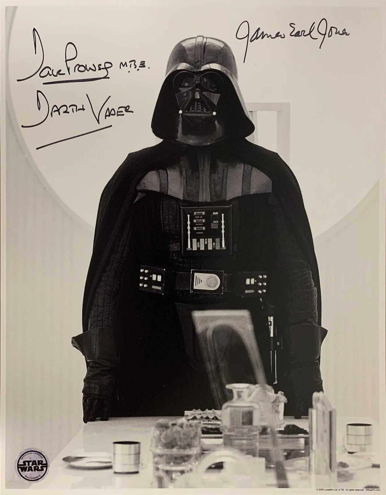 Dave Prowse and James Earl Jones — Dave Prowse & James Earl Jones Star Wars Signed 11x14 OPX Photo-JSA LOA ZZ01055