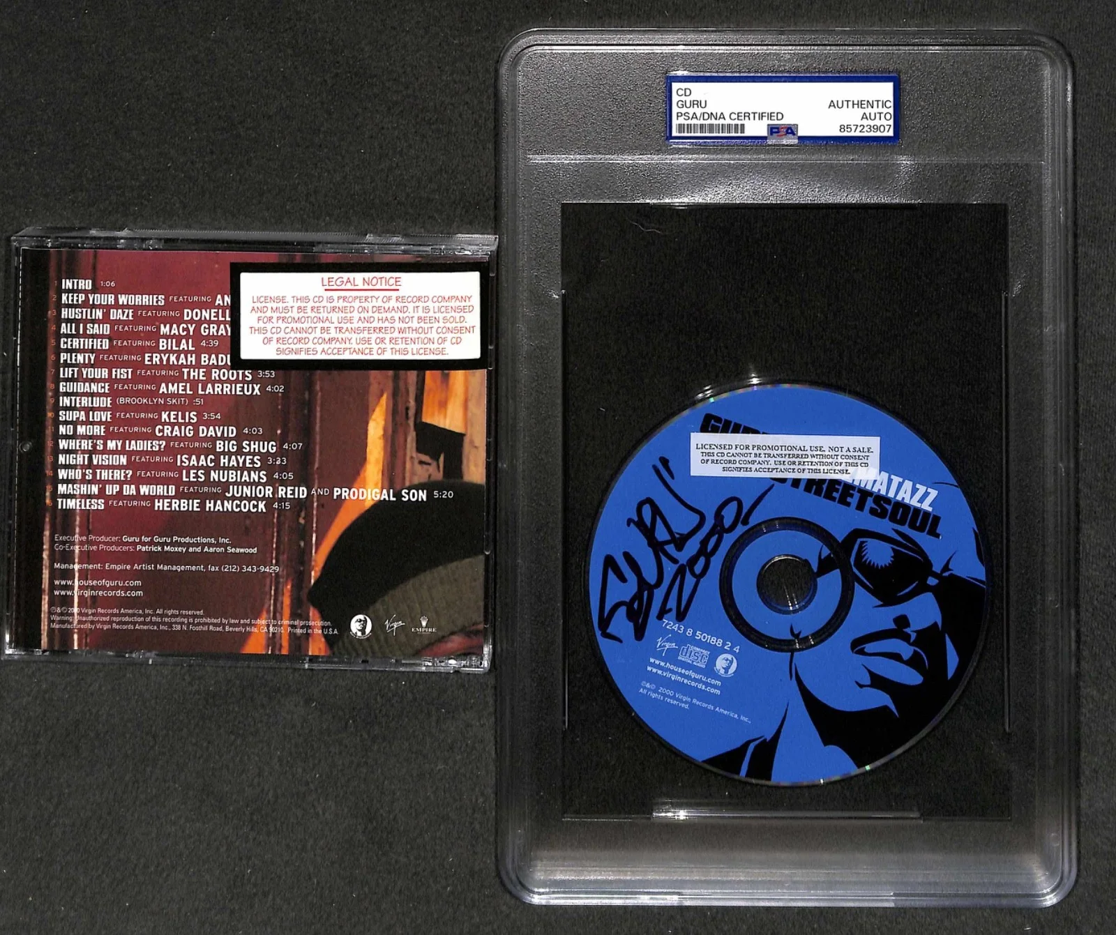 CD firmado GURU Gang Starr Mass Appeal Moment of Truth disco autografiado PSA, изображение 2