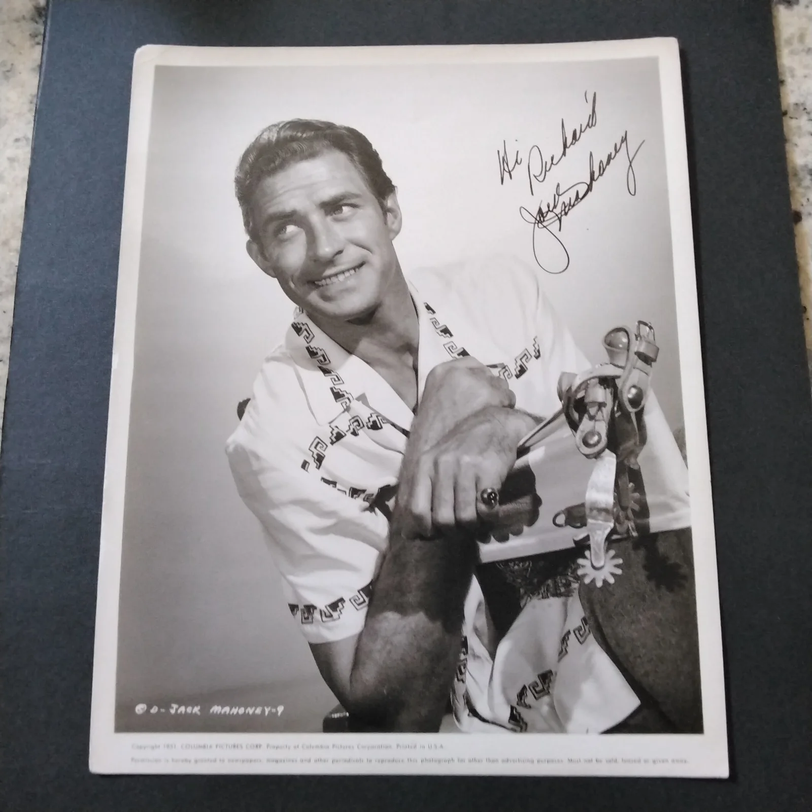Jock Mahoney SIGNED Photo 50s Movie TV Actor Tarzan Range Rider Westerns Stunts, изображение 2