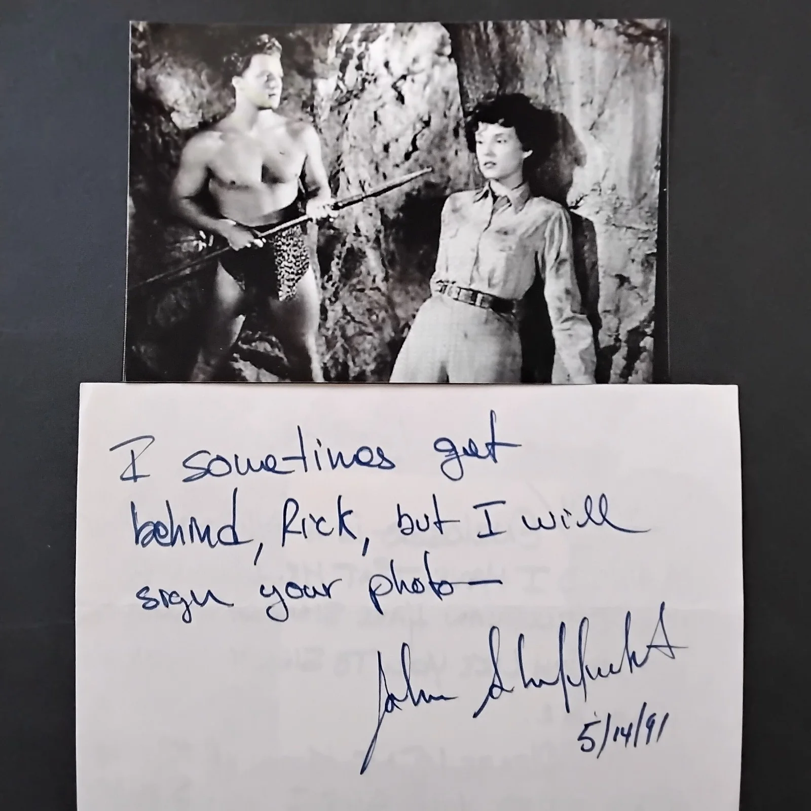 Johnny Sheffield — Johnny Sheffield SIGNED Note Photo 40s Child Movie Actor Tarzan "Boy" "Bomba", изображение 3