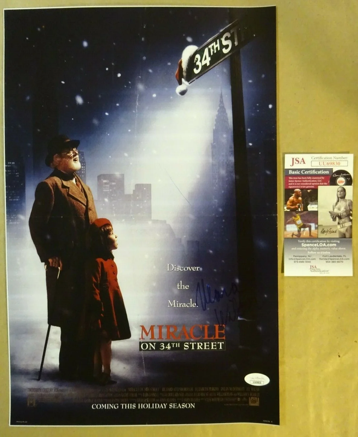 Mara Wilson — Signed MARA WILSON Autographed MIRACLE ON 34TH STREET 11"x17" Photo JSA COA