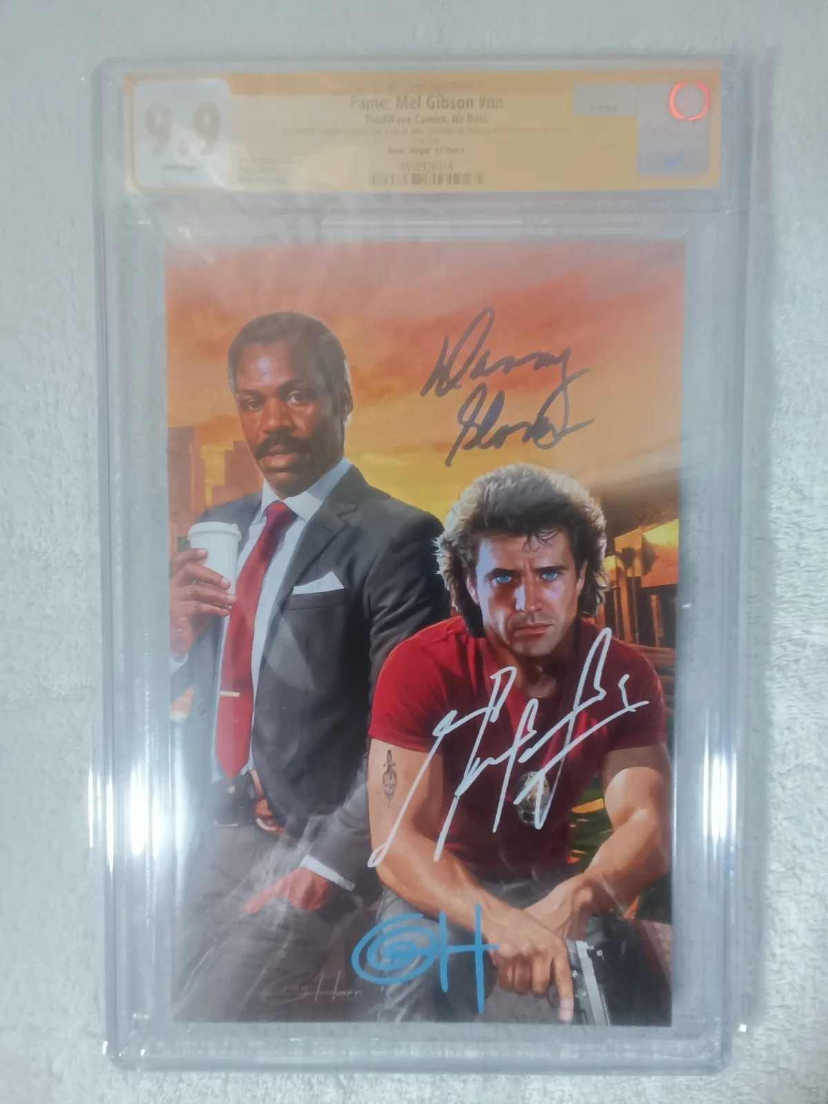 Mel Gibson, Danny Glover, Greg Horn — Fame: Mel Gibson CGC SS 9.9 Auto Mel Gibson Danny Glover Greg Horn Signed