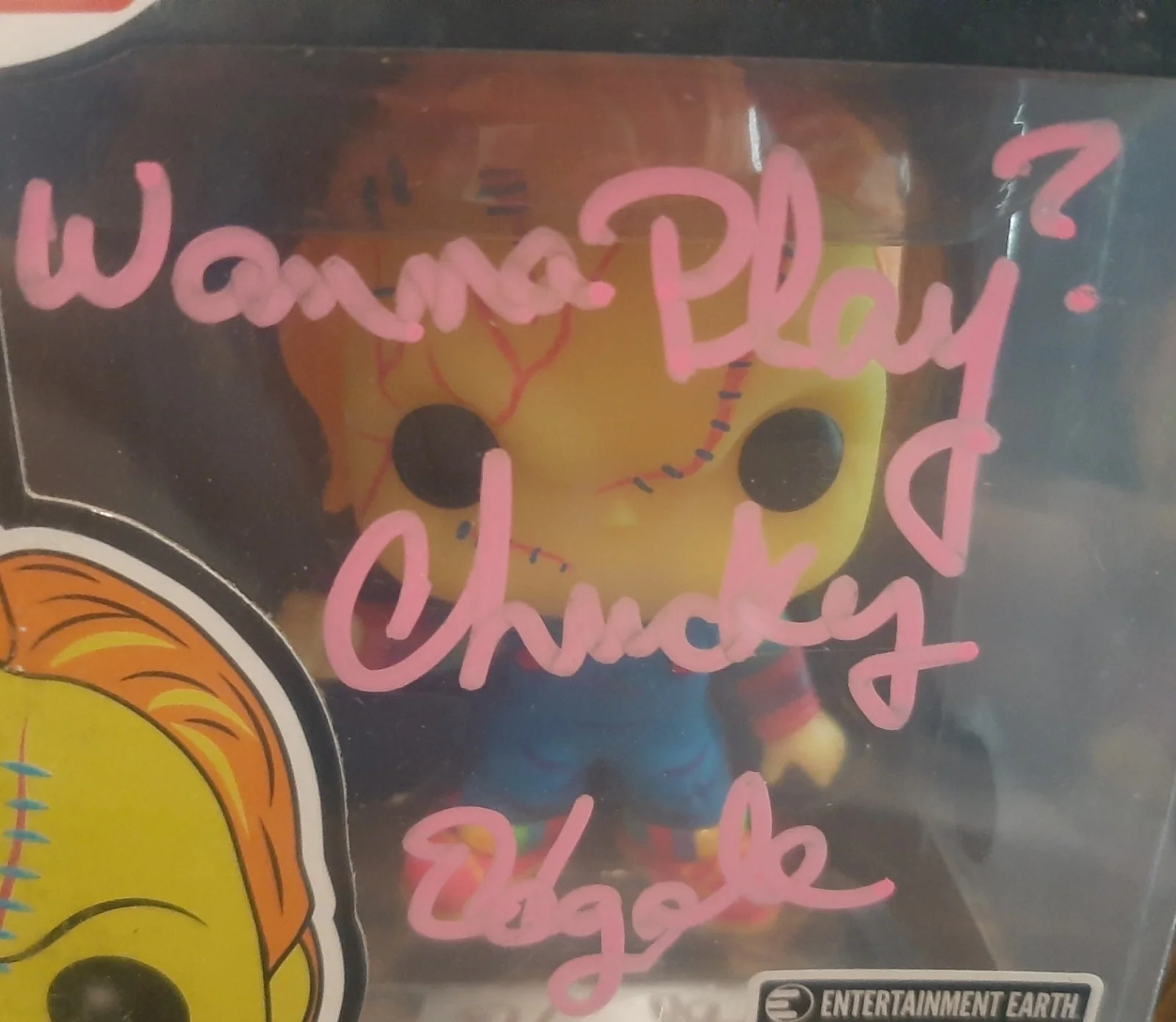 Ed Gale — Chucky Funko Pop Autographed by Ed Gale "Wanna Play" inscription w/ Beckett COA, изображение 2