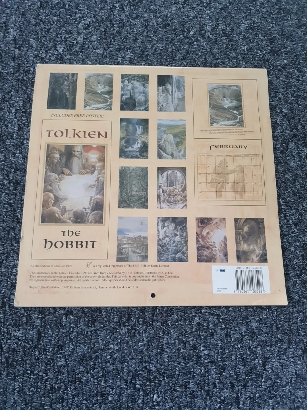 Tolkien Calendar 1999 New And Unused - Illustrated By Alan Lee, изображение 2