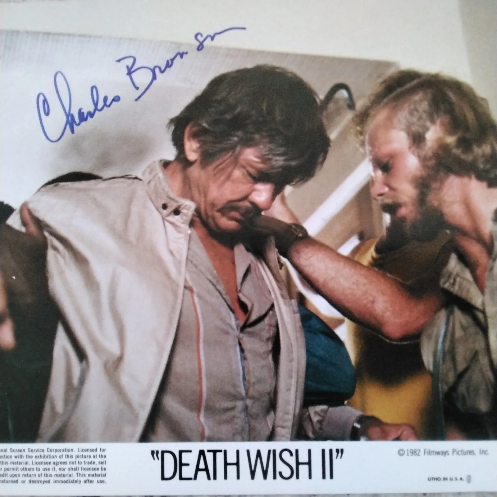 Charles Bronson SIGNED 1982 Photo Movie Actor Death Wish II Great Escape Tough, изображение 5