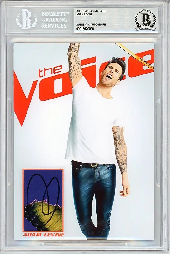 Adam Levine — THE VOICE -ADAM LEVINE- BECKETT Signed/Autograph/Auto 5x7 TV Card - MAROON 5