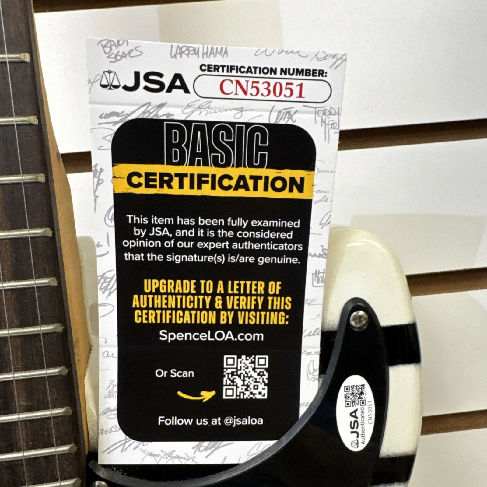 Brett Micheals Autographed Guitar JSA Authenticated, изображение 3