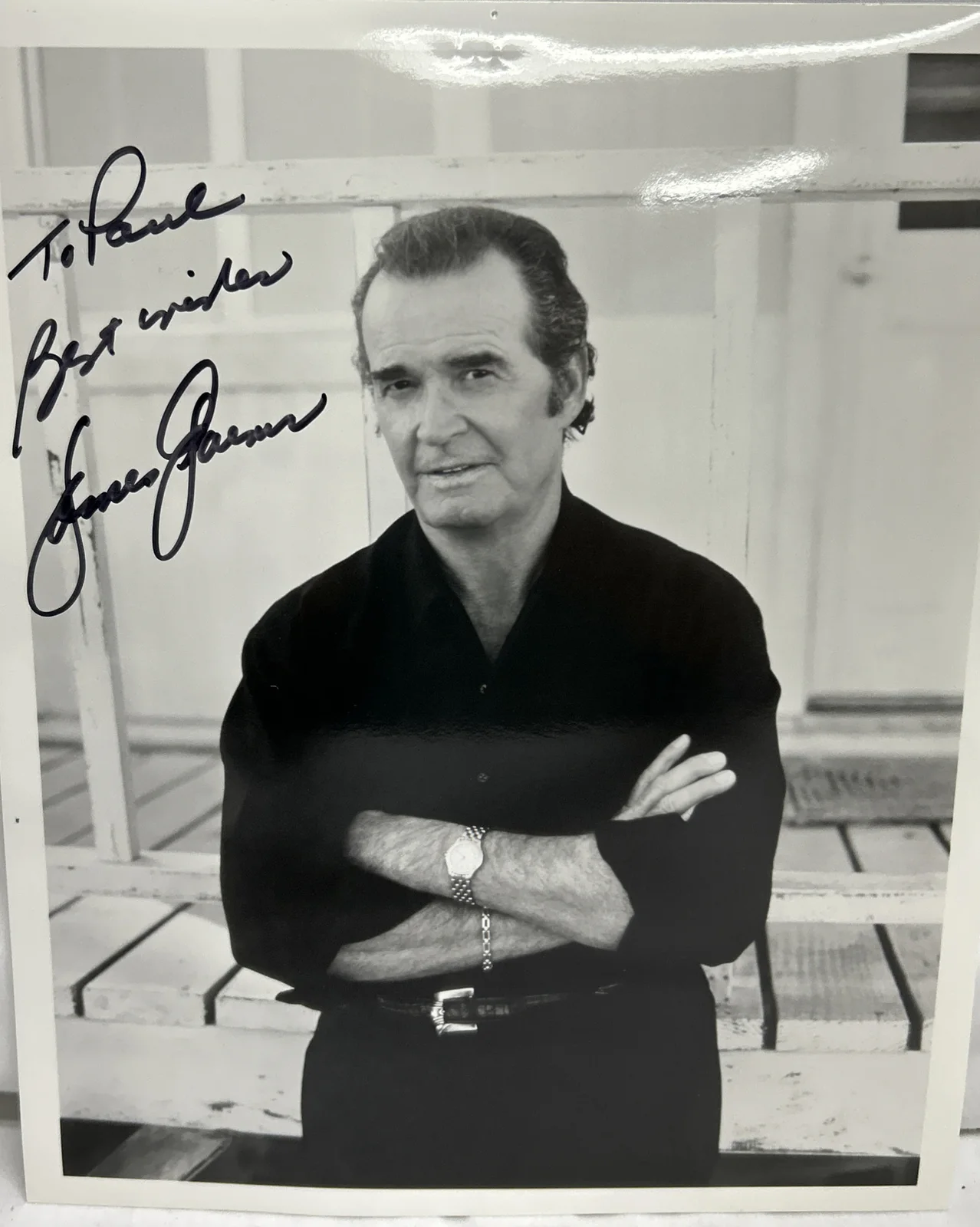 James Garner — James Garner American Actor Black White Photograph Signed Personalized, image 2