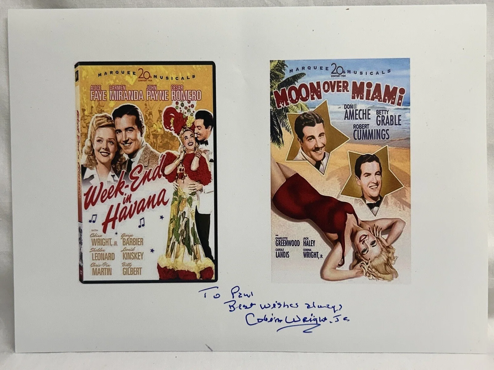 Cobina Wright — Cobina Wright DVD Cover Movie Moon Over Miami & Week-End in Havana Signed, изображение 2