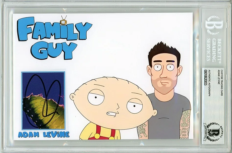 Adam Levine — FAMILY GUY -ADAM LEVINE- BECKETT Signed/Autograph/Auto 5x7 TV Cartoon Card