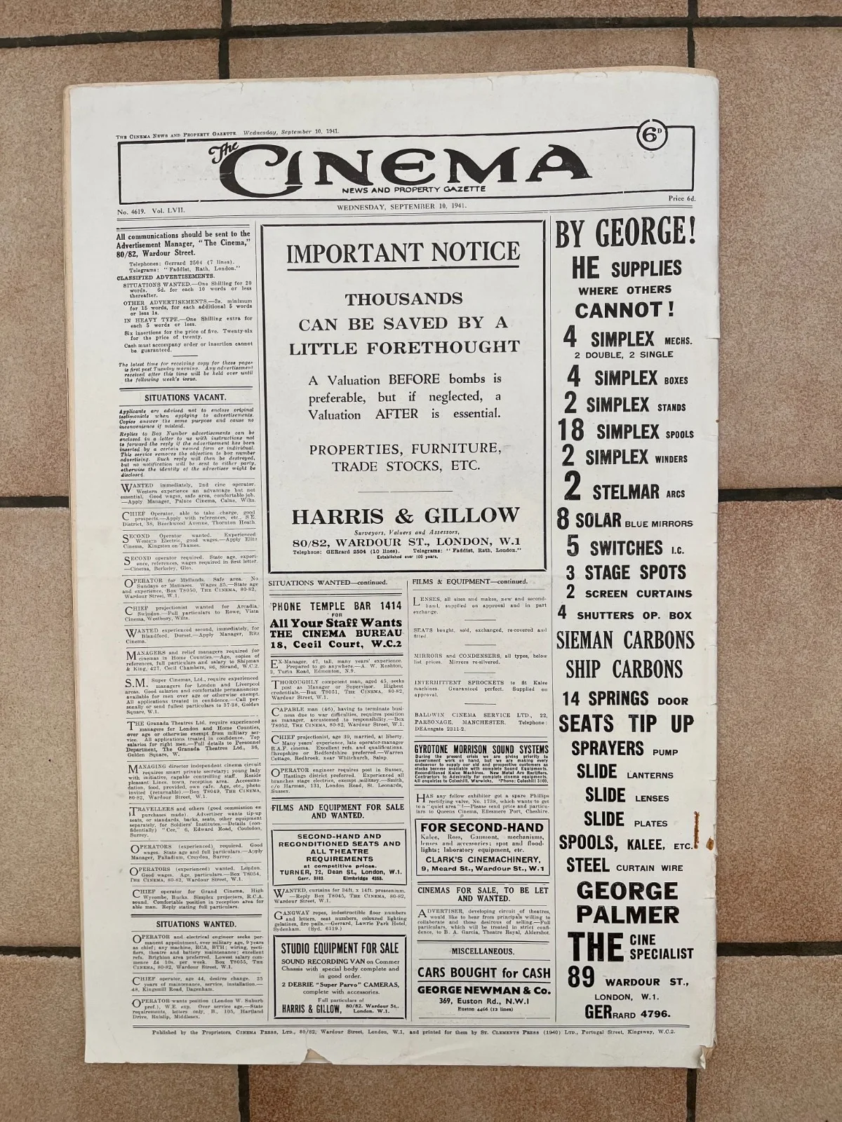 BETTY GRABLE CAROLE LANDIS JOHN CARRADINE "The Cinema" Sep 10th 1941, изображение 2
