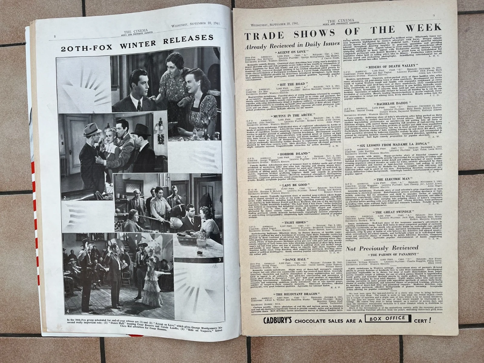 BETTY GRABLE CAROLE LANDIS JOHN CARRADINE "The Cinema" Sep 10th 1941, изображение 3