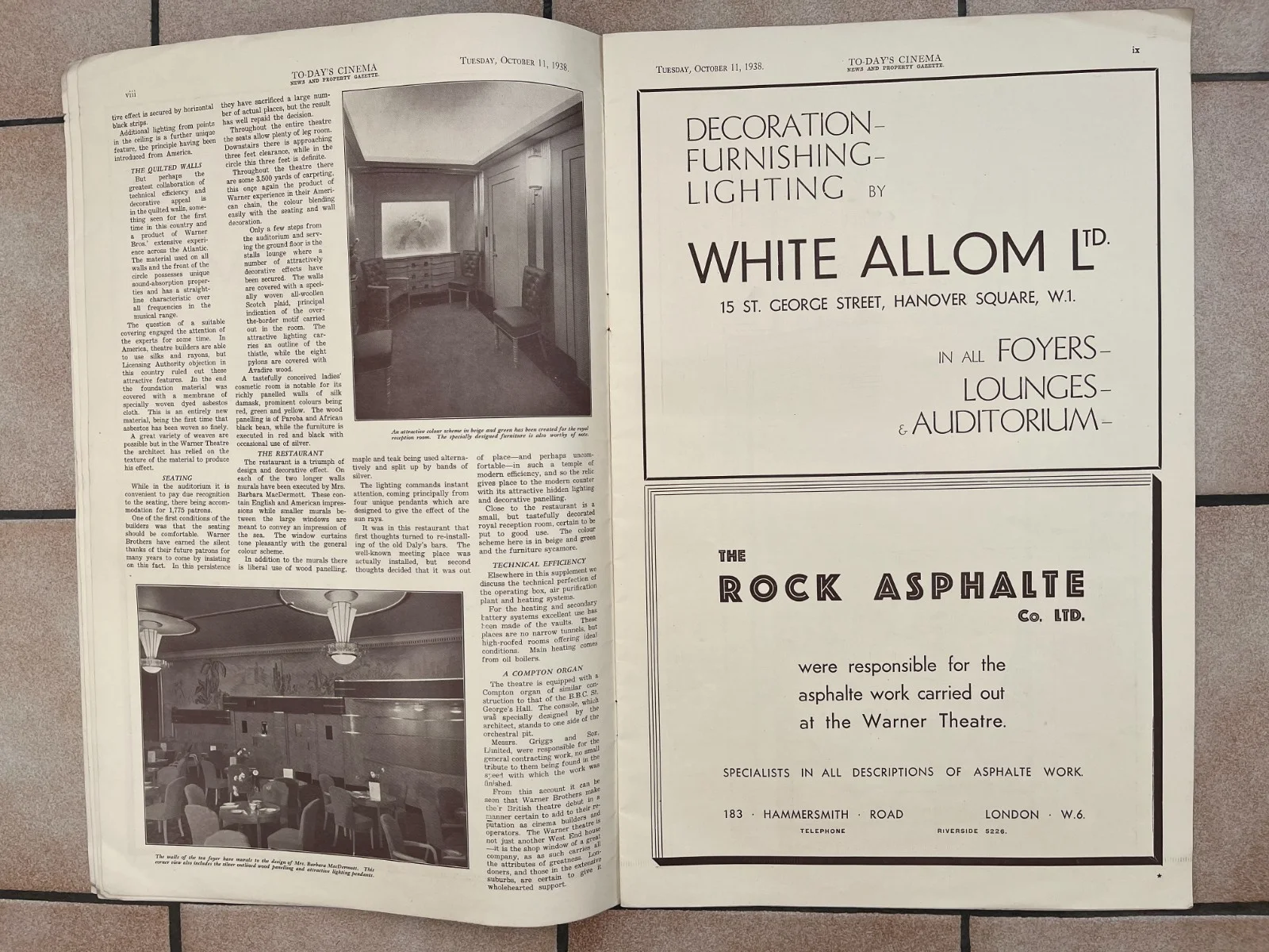 OLIVIA DE HAVILLAND ERROL FLYNN Warner Theatre "Today's Cinema " Oct 1938, изображение 5