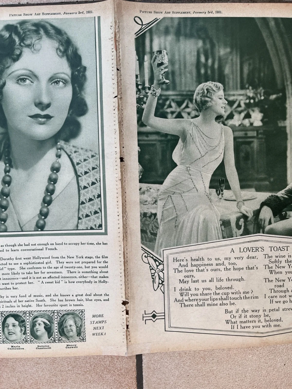 GRETA GARBO JON BARRYMORE GARY COOPER BEBE DANIELS Picture Show Supplement 1931, image 2
