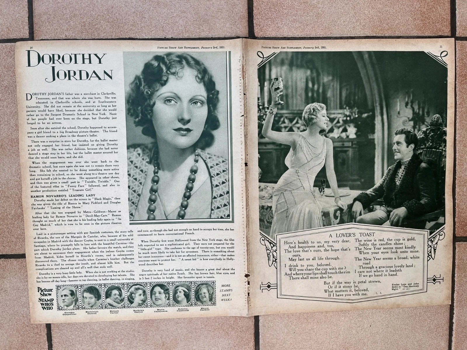 GRETA GARBO JON BARRYMORE GARY COOPER BEBE DANIELS Picture Show Supplement 1931, image 3