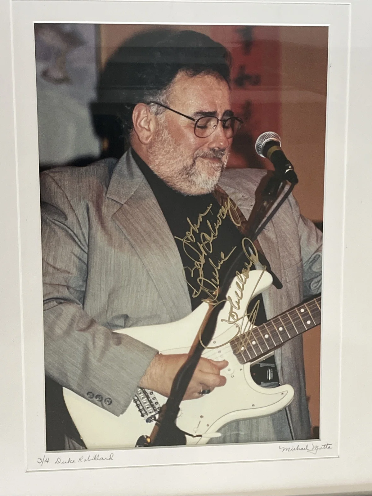 Duke Robillard Signed Autograph Color Photo Numbered Jazz Musician Framed, image 2