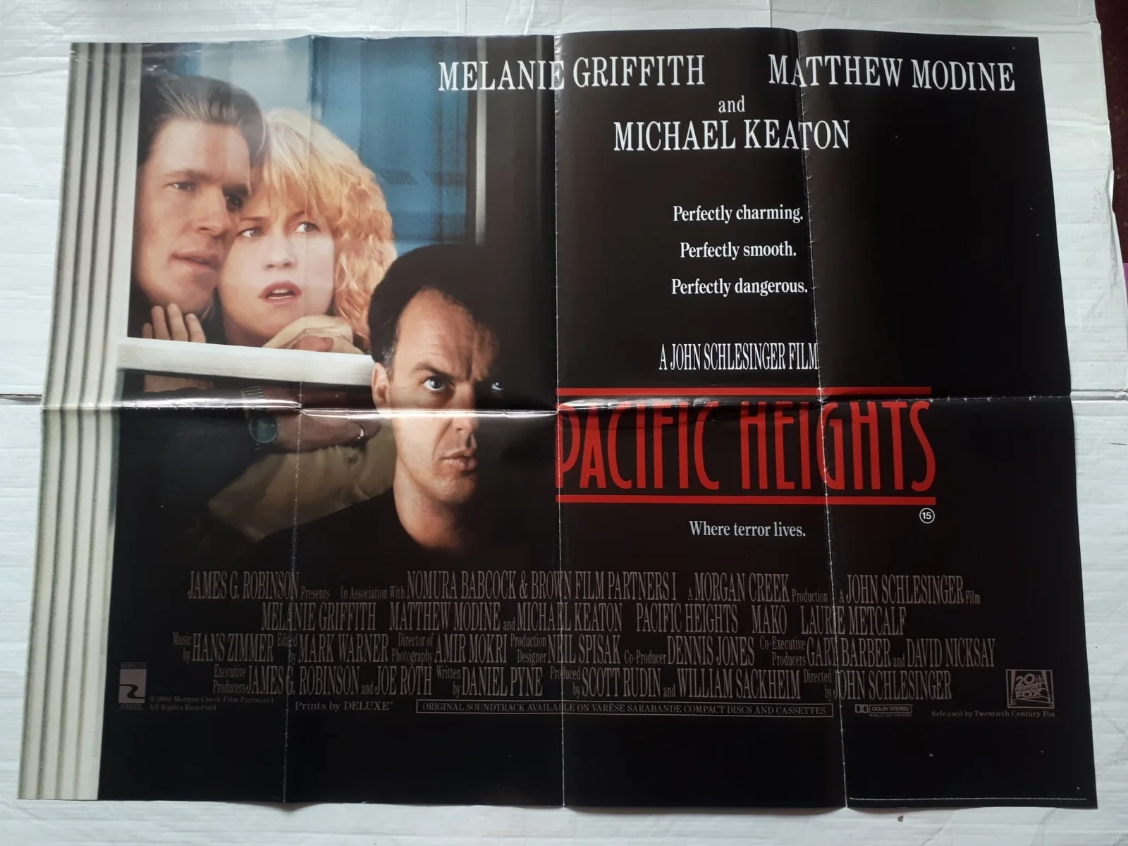 pacific heights 1990 ORIGINAL Poster Quad 30x40 1990s michael keaton, image 2