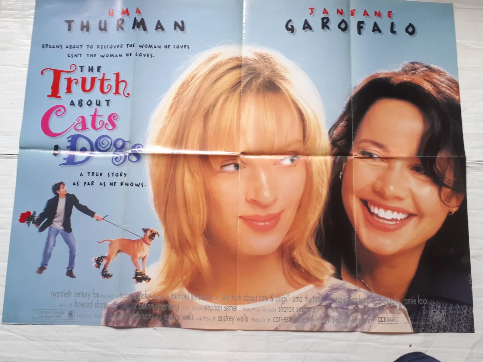 The Truth About Cats and Dogs 1996 ORIGINAL Poster Quad 30x40 1990s uma thurman, изображение 2