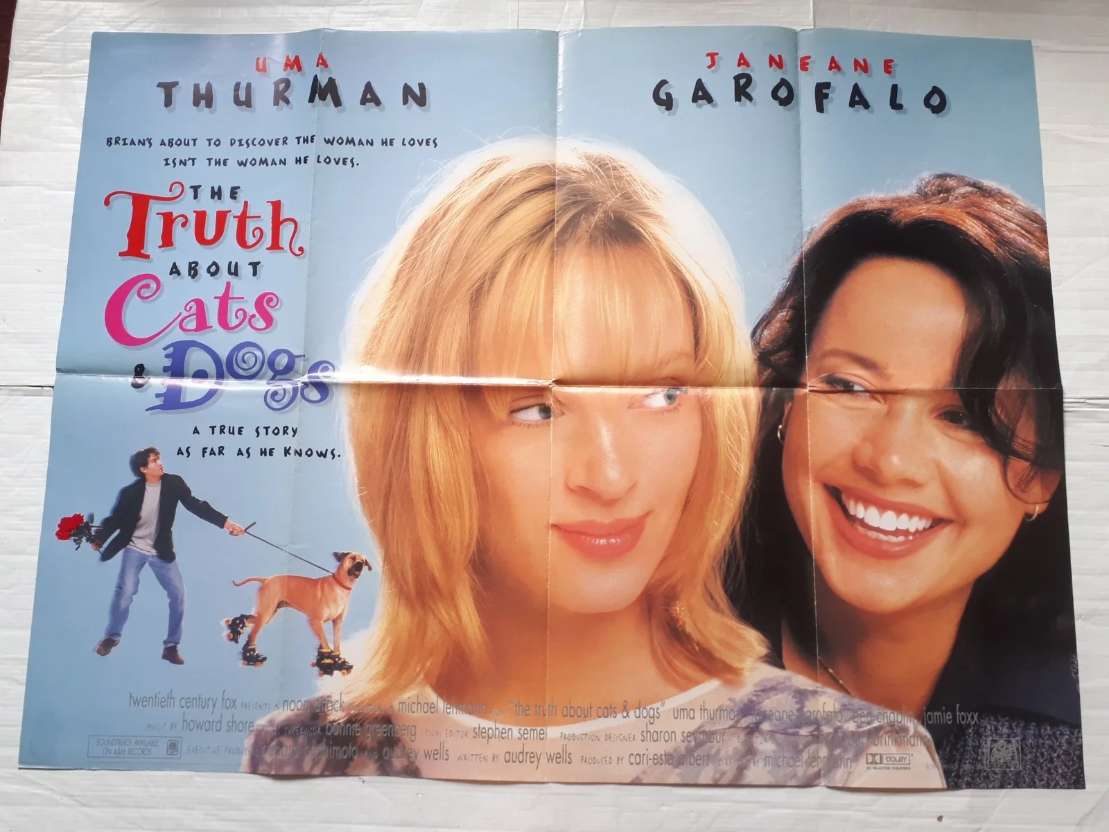 The Truth About Cats and Dogs 1996 ORIGINAL Poster Quad 30x40 1990s uma thurman, изображение 3