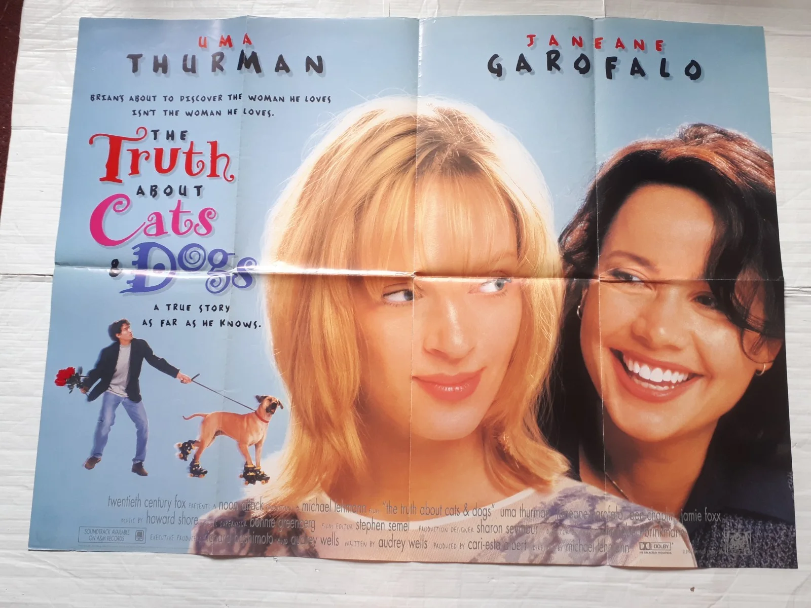 The Truth About Cats and Dogs 1996 ORIGINAL Poster Quad 30x40 1990s uma thurman, изображение 4