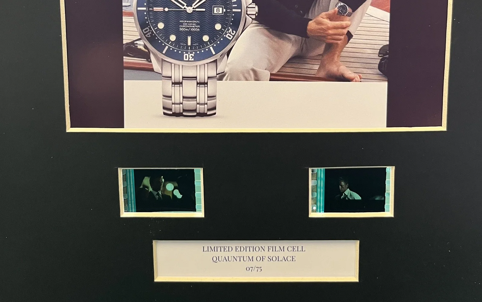 007 OMEGA SEAMASTER. QUANTUM OF SOLACE 35mm Film Cell Display, изображение 2