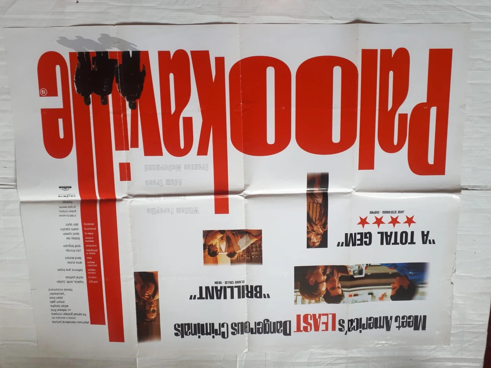 palookaville 1995 ORIGINAL Poster uk Quad 30x40 1990s Frances McDormand, изображение 3
